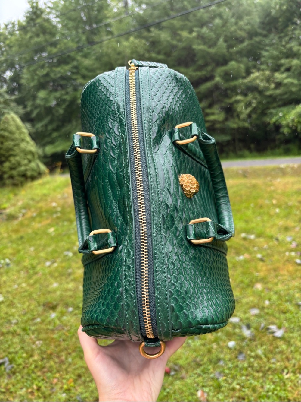 Kurt Geiger London Kensington Snake Embossed Boston Bag - Picture 14 of 17